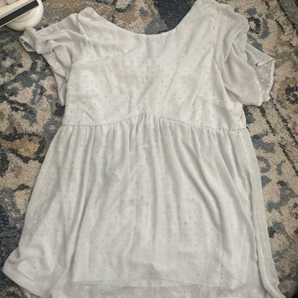 White dress with gold dots